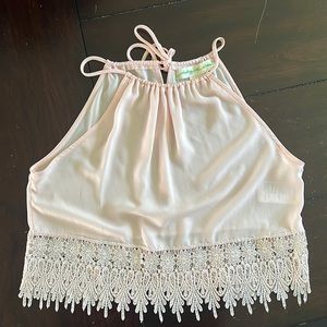 Lace trim tank top